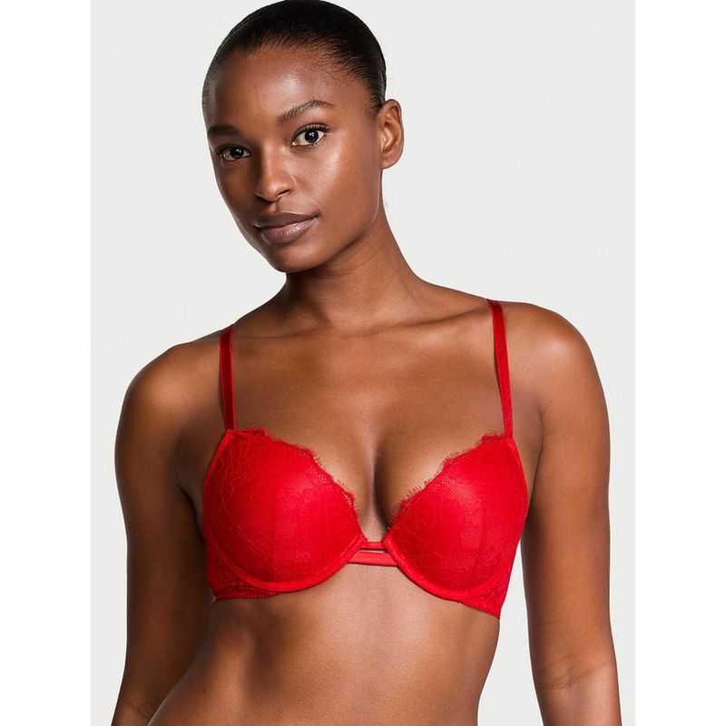 Victoria's Secret Very Sexy Rose Lace Push-Up Bra Red (38DD)