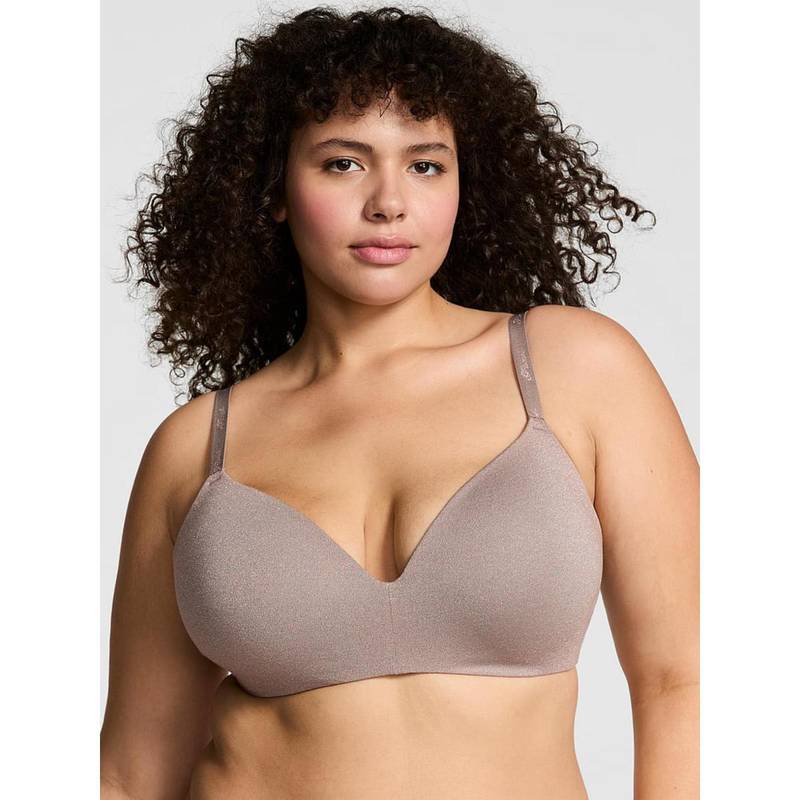 Victoria's Secret Pink Wear Everywhere Wear Push-Up Wireless Bra Brown (32DD)