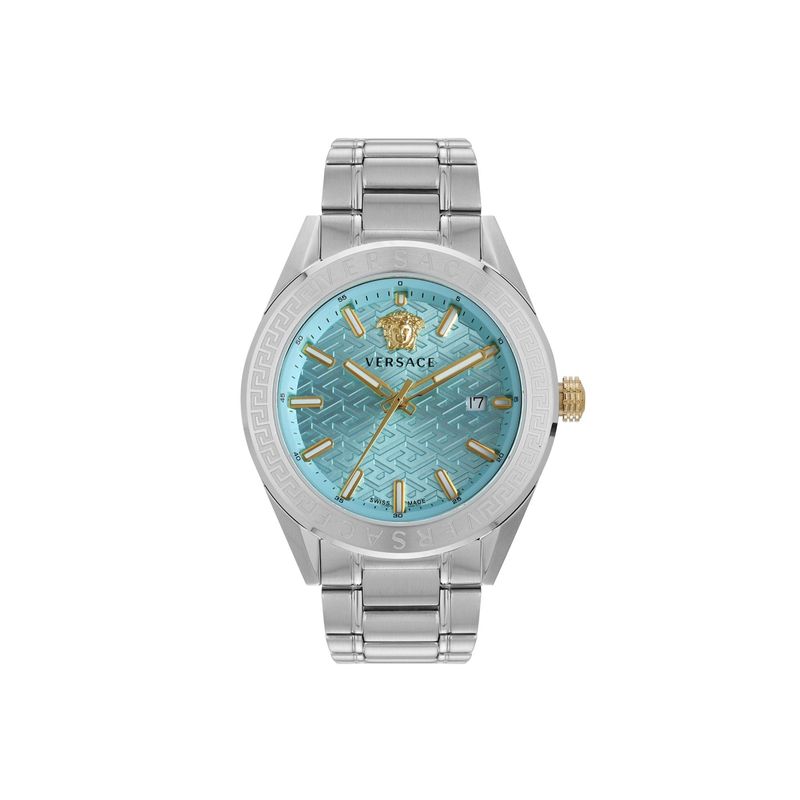 Buy Versace V-Code 42 Mm Light Blue Dial Men Analog Watch