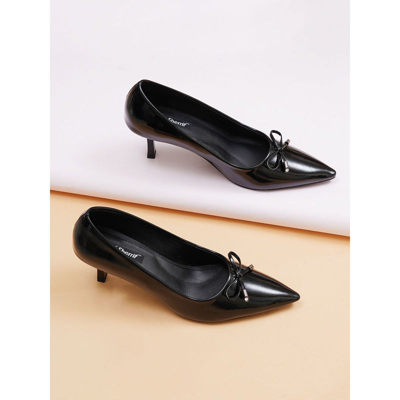 Sherrif Shoes Black Casual Solid Pumps (EURO 36)