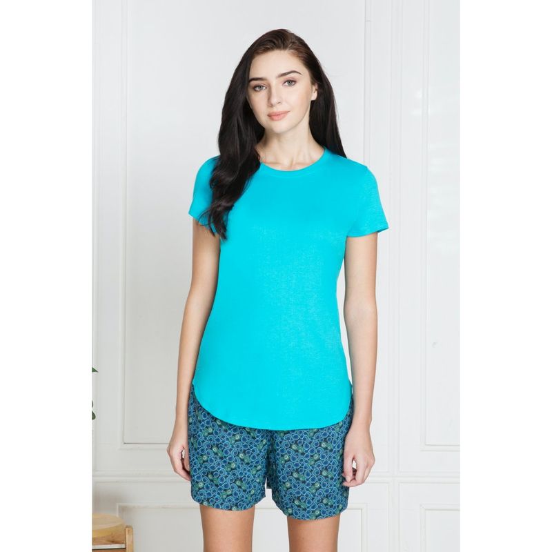 Van Heusen Woman Lingerie and Athleisure Blue Perfect Long T-Shirt (L)