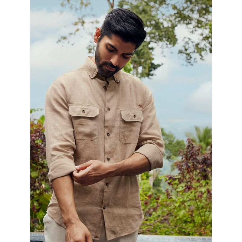 Andamen Indian Brown Explorer Regular Fit Shirt (L)