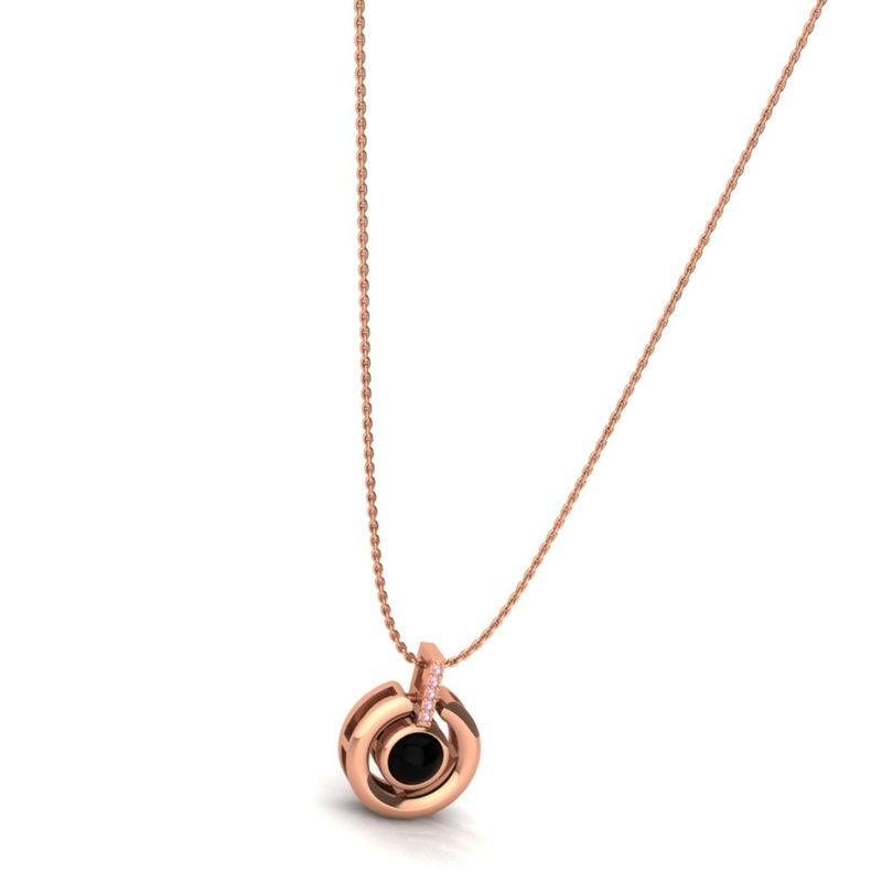 Praavy 925 The Pink Point Of Focus Necklace In Rose Gold (P19N0053) - 40