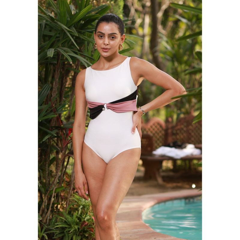 The Active Story White Blushed Strings Swimsuit (M)