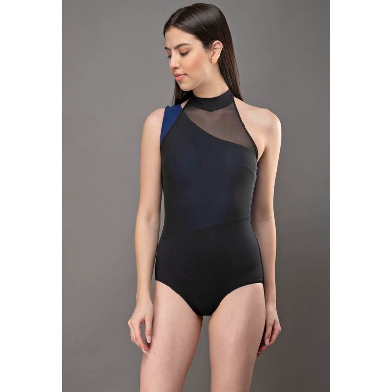 The Active Story Blue Net Overlay Swimsuit (L)
