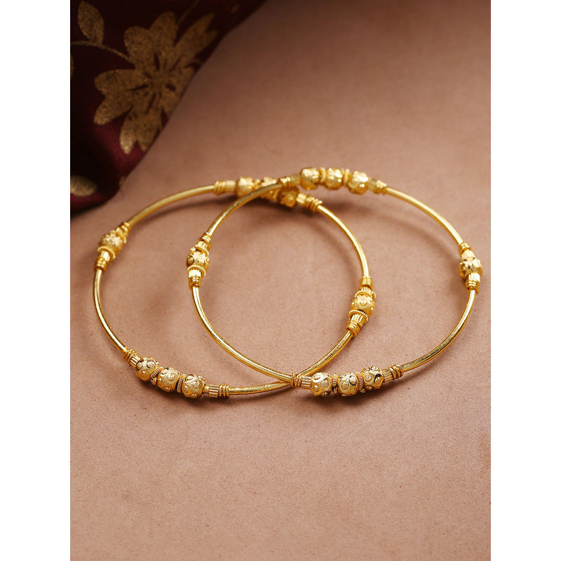 Priyaasi Set Of 2 Antique Gold-Plated Handcrafted Bangles - 2.4