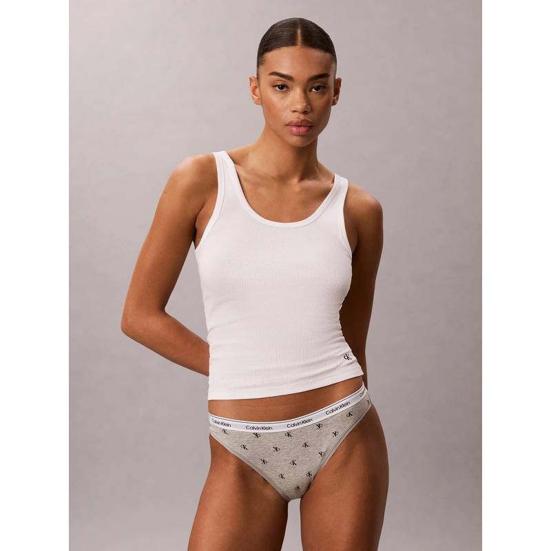 Calvin Klein Grey Logo Mid Rise Bikini-Brief (L)