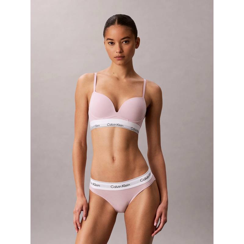 Calvin Klein Pink Solid Mid Rise Bikini-Brief (L)