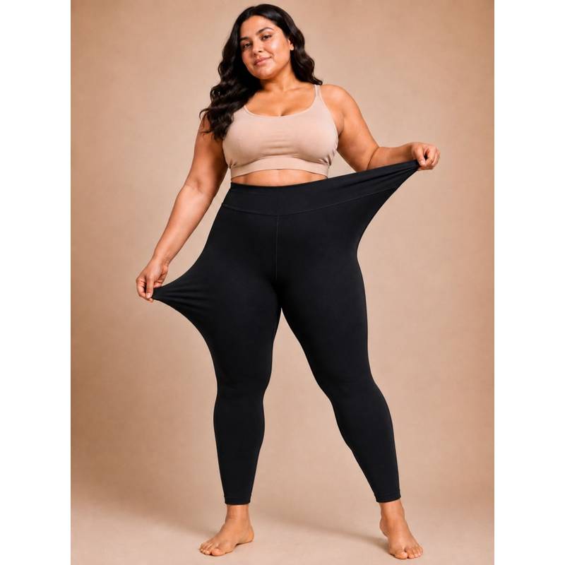 Secrets By ZeroKaata Black Women Plus Size Solid Winter Fur Ankle Length Stockings (XL)