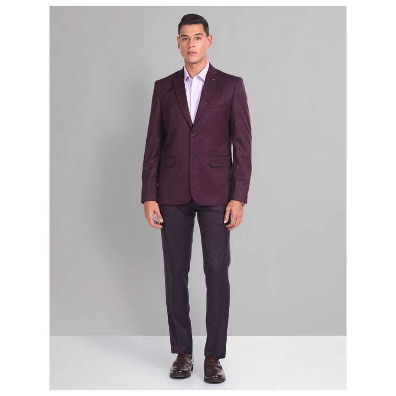 AD By Arvind Tailored Fit Jacquard Sartorial Suit (Set of 2) (38)