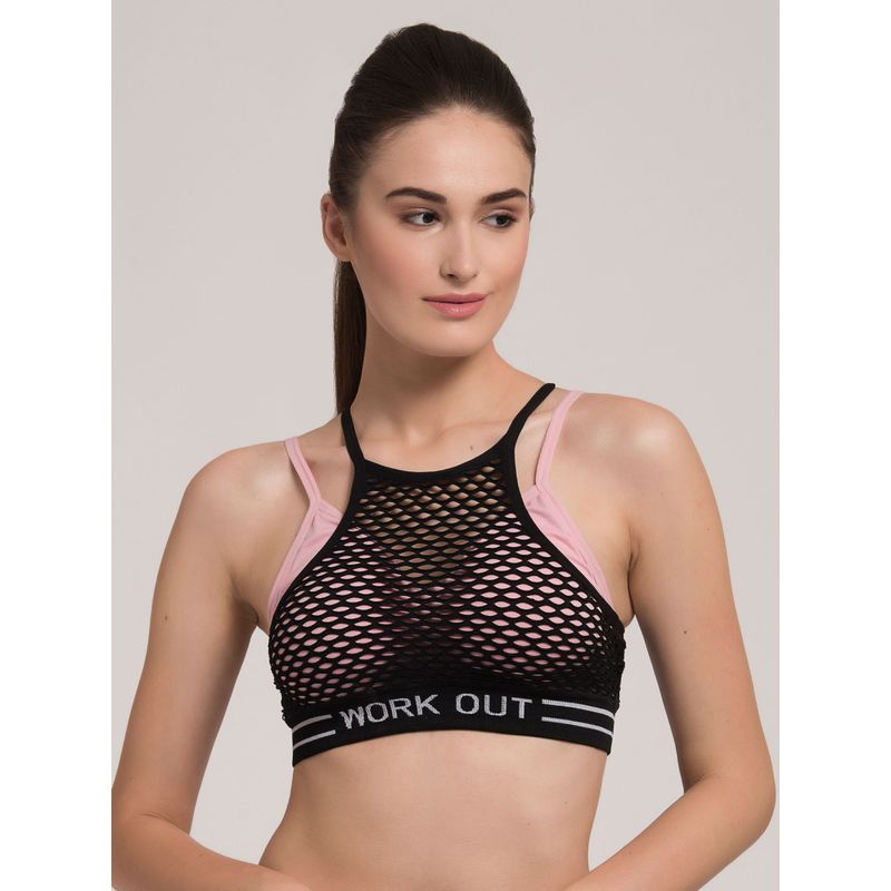 Buy Makclan Strong In Sheer Sports Bra Pink Online