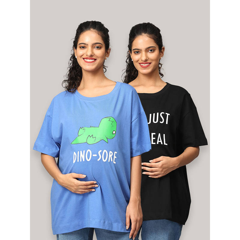 The Mom Store Oversized Mumma T-Shirt - Multi-Color (Pack of 2) (3XL)