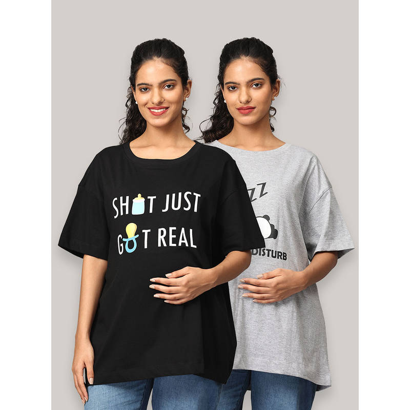 The Mom Store Oversized Mumma T-Shirt - Multi-Color (Pack of 2) (3XL)