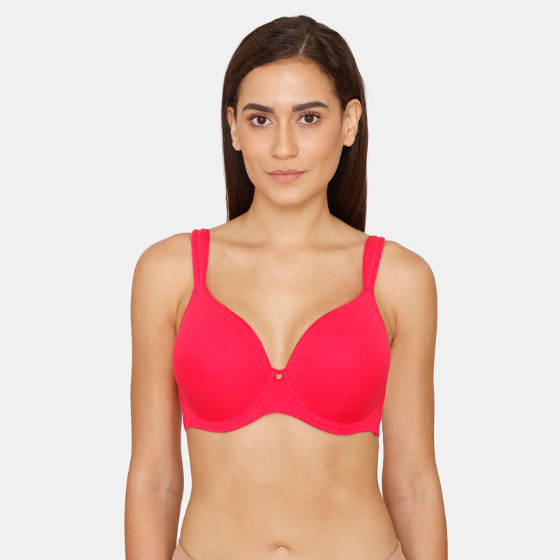 Zivame True Curv Padded Wired 34th Coverage T Shirt Bra Virtual Pink Buy Zivame True Curv 