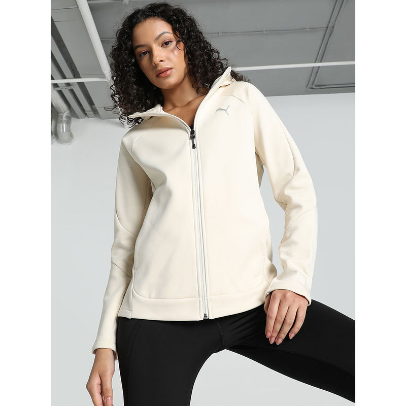 Puma Evo Stripe Full-Zip Women's White Hoodie (S)
