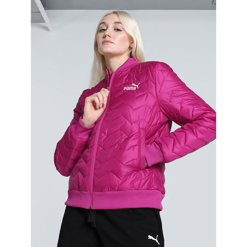Puma Solid Women's Pink Puffer Jacket (S)