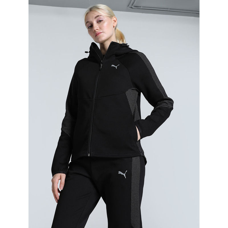 Puma Evo Stripe Full-Zip Women's Black Hoodie (XL)