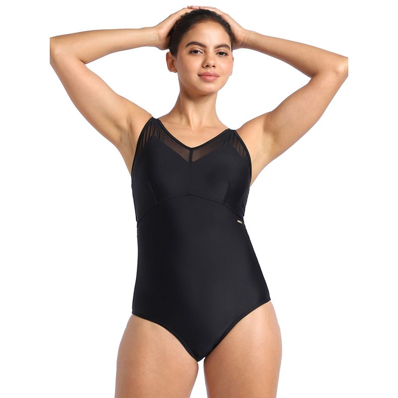 Speedo Women's Endurance10 Mesh Panel One Piece Swimwear - Black (34)