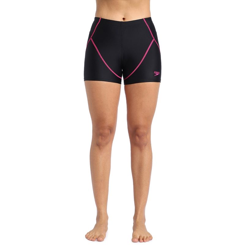 Speedo Women Sport Short Black & Electric Pink (34)