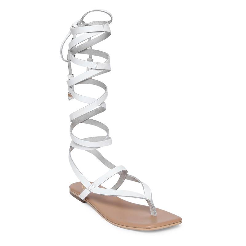 Tao Paris Women Whites Gladiator Tie Ups Flats (UK 4)