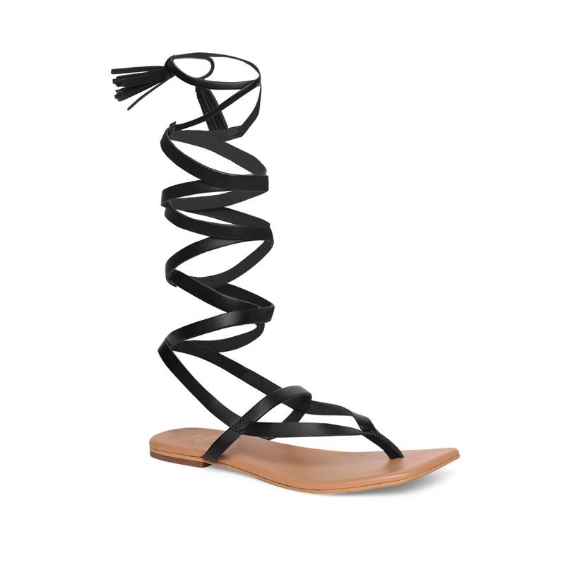 Tao Paris Women Black Flat Gladiator (UK 4)