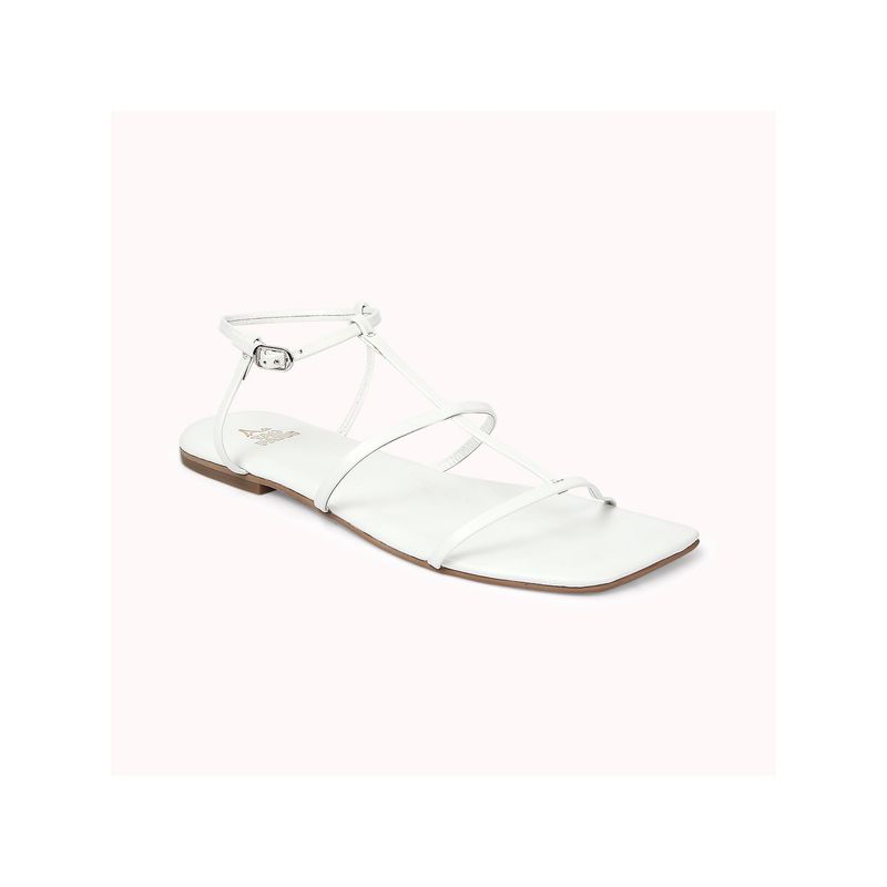 Tao Paris Women White Flat Sandals (EURO 38)