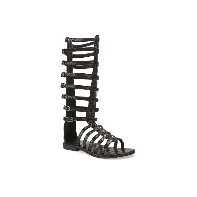 Tao Paris Women Open Toe Black Leather High Gladiator (EURO 37)