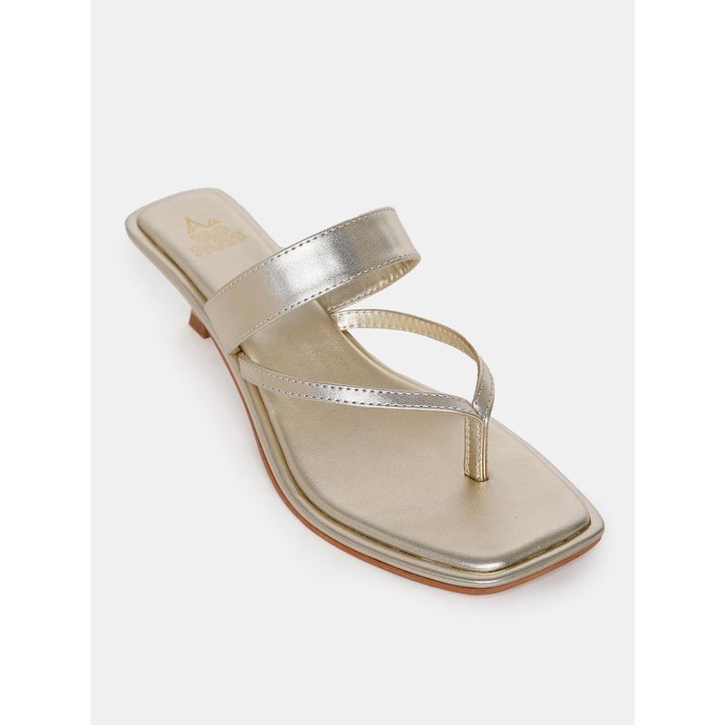 Tao Paris Women Sasha Gold Kitten Sandal Heels (EURO 37)