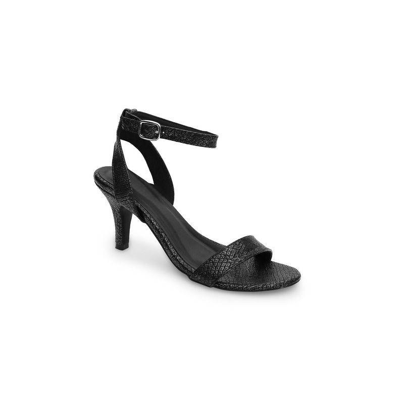 Tao Paris Women Solid Black Heel Sandals (UK 4)