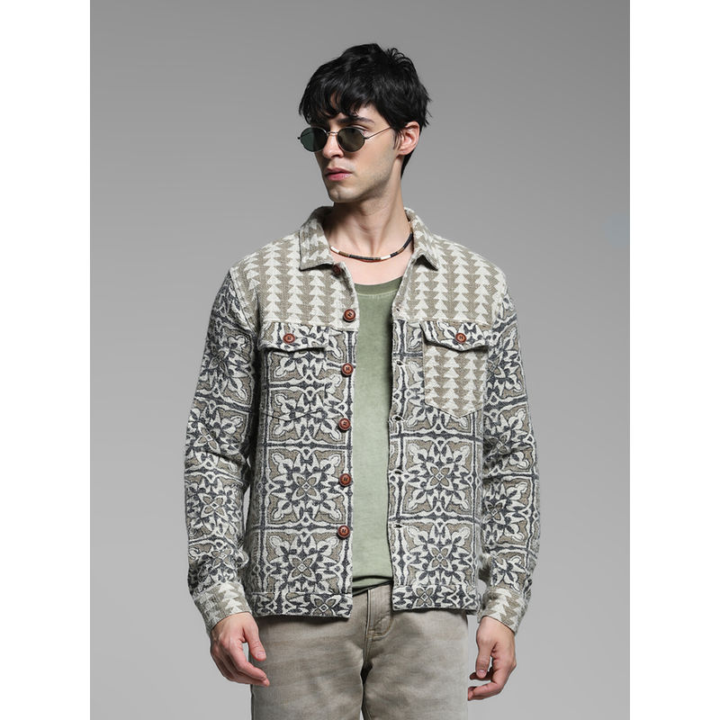Jack & Jones Grey Printed Jacket (L)