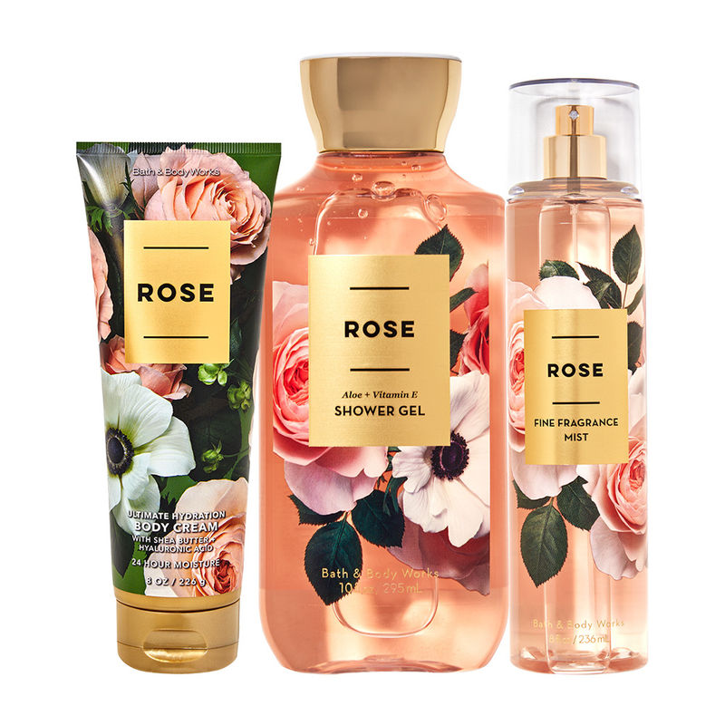 Buy Bath & Body Works Rose Shower Gel, Body Cream & Mist Combo Online