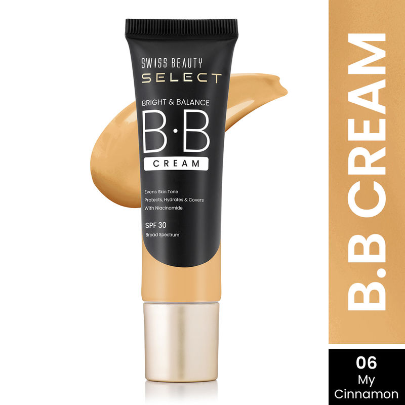 Swiss Beauty Select Bright & Balance BB Cream with Niacinamide - 6 My Cinnamon