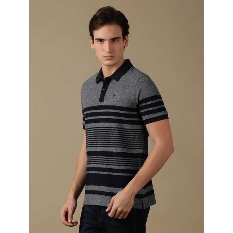 Wrangler Mens Striped Black Polo Polo T-Shirt (M)