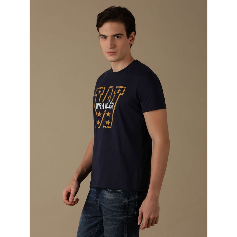 Wrangler Mens Graphic Print Blue Crew Neck T-Shirt (M)