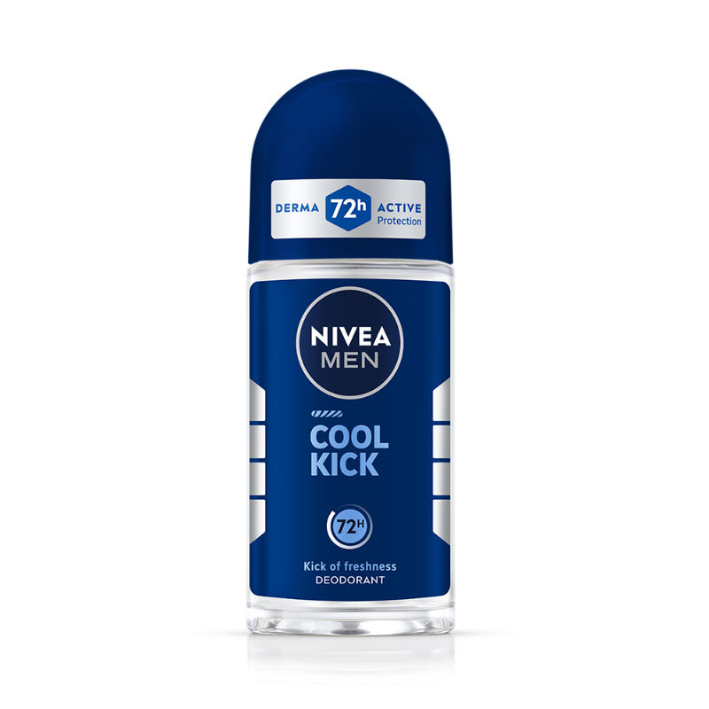 NIVEA MEN Deodorant Roll On, Cool Kick, 48h Long lasting Freshness