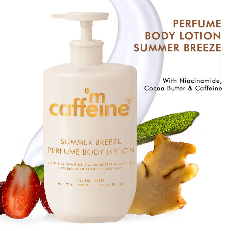 MCaffeine Summer Breeze Perfume Body Lotion With Niacinamide & Cocoa Butter Fresh Aquatic Fragrance