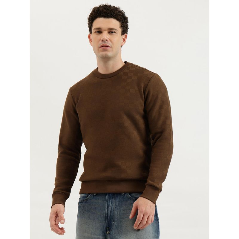 United Colors of Benetton Regular Fit Round Neck Textured Classic Polar Lining Sweatshirt (M)
