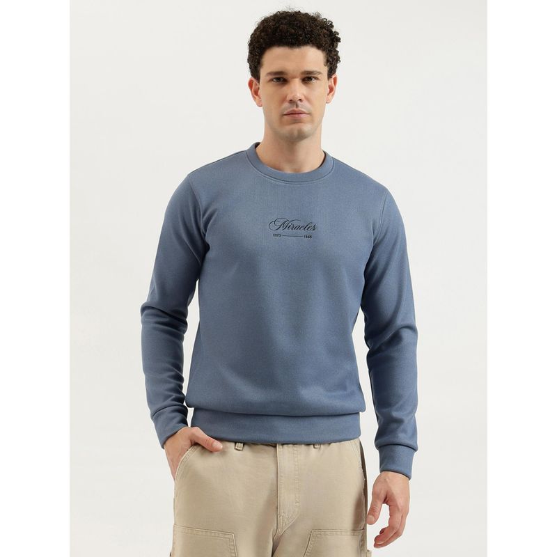 United Colors of Benetton Regular Fit Round Neck Solid Velour Sweatshirt (L)