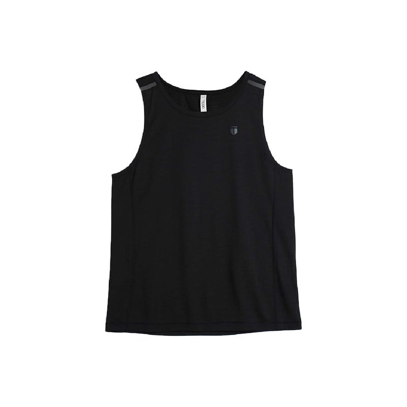 Tego Black Solid Regular Fit Tank Top (S)