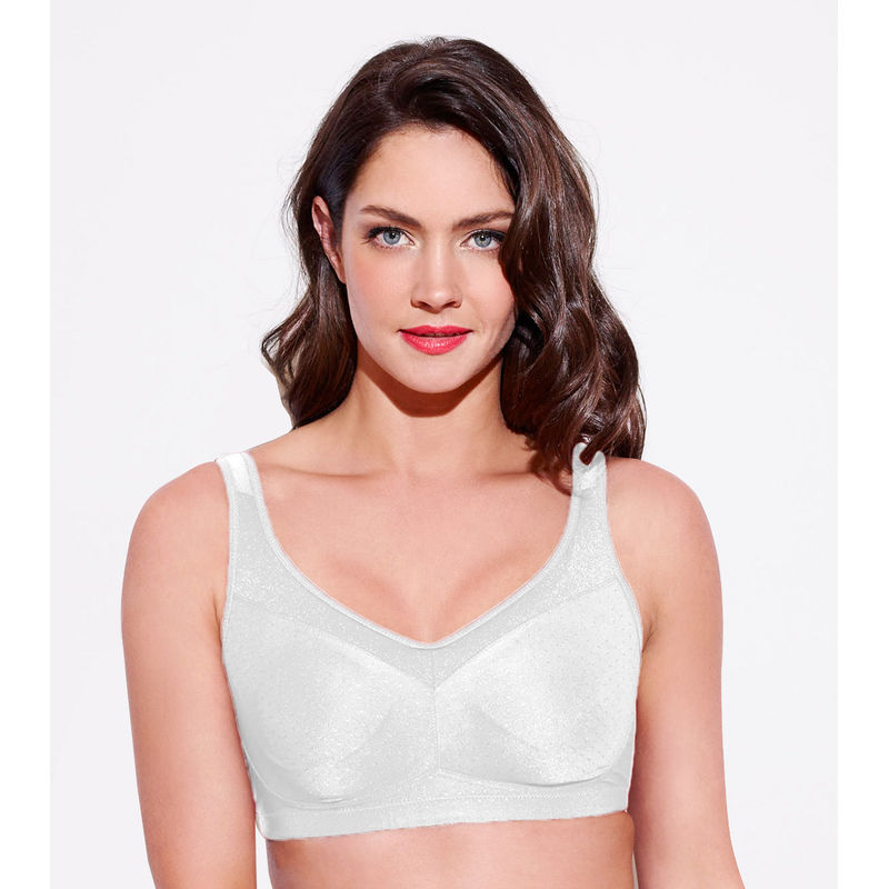Enamor FB12 Smooth Super Lift Full Support Bra - Non-Padded Wirefree Full Coverage - White - FB12