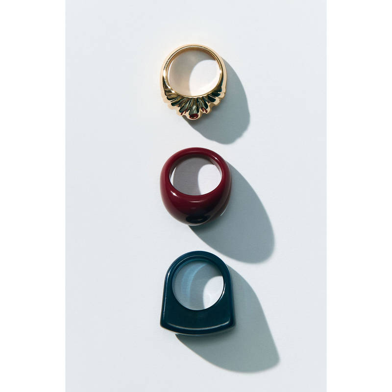 H&M Women Blue 3-Pack Rings (XS/S)