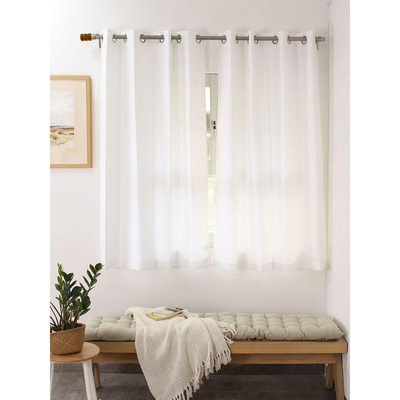 House This Indus Window Curtain - White (4X5 Feet)