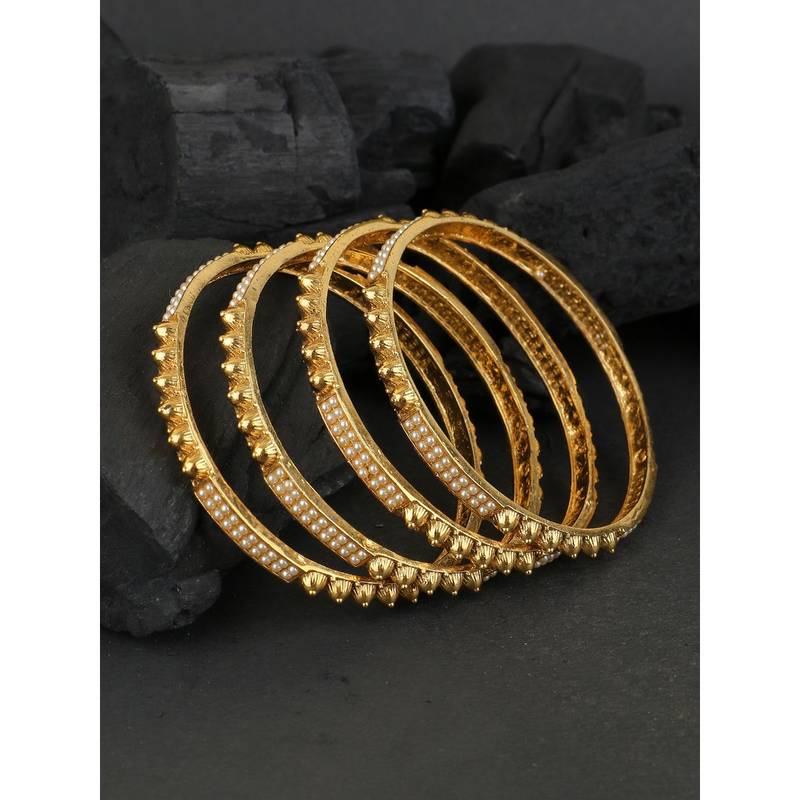 Adwitiya Women 24 Ct Copper Gold Plated Handcrafted Bangle (2.4)