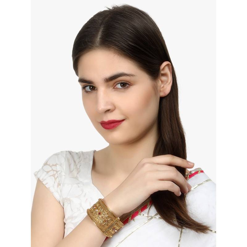 Adwitiya Women 24K Gold Plated Embellished Designer Kada (2.6)