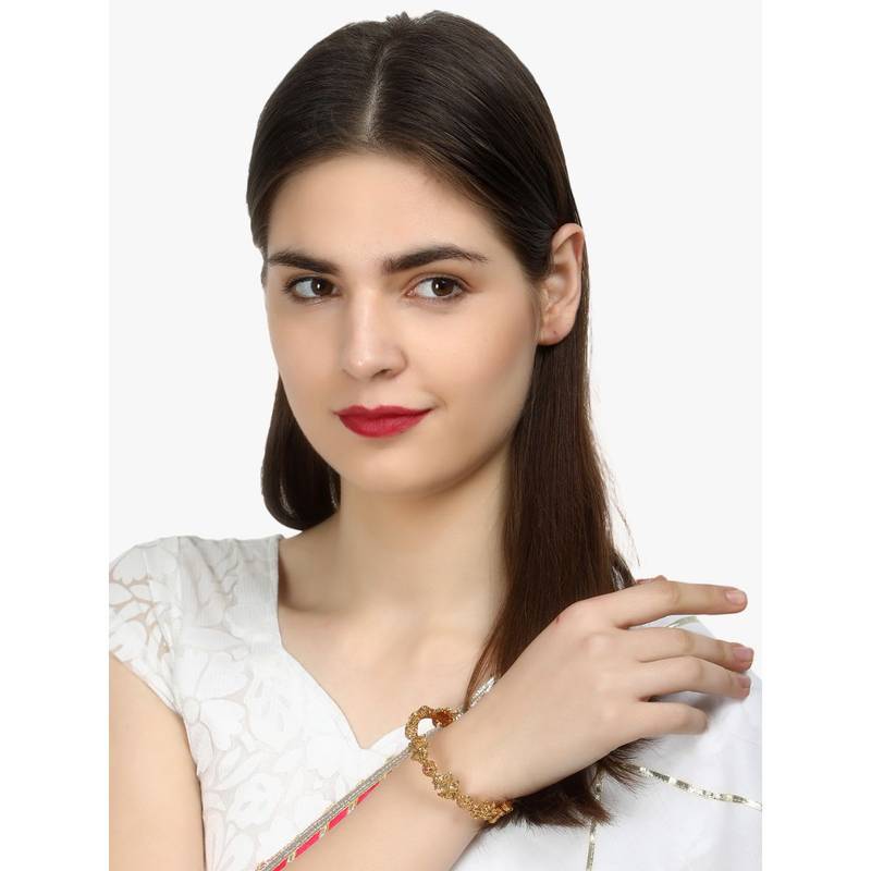 Adwitiya Women 24K Gold Plated Embellished Designer Kada (2.6)