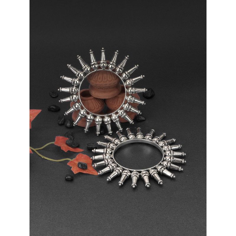 Adwitiya Women Oxidised Silver Plated Handcrafted Bangles (2.4)
