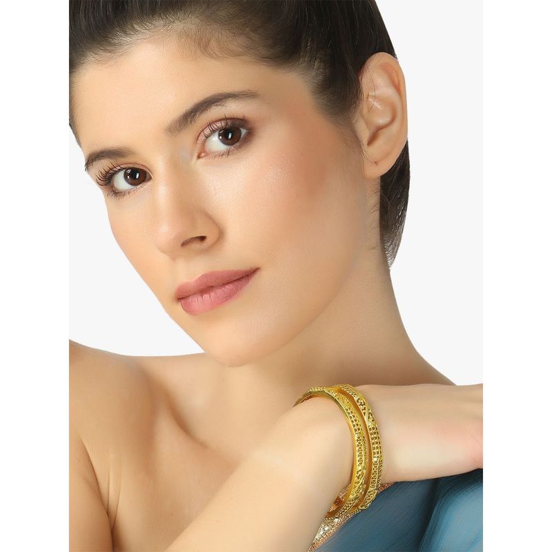 Adwitiya Women 24 Ct Gold Plated Beautiful Handcrafted Bangles (2.4)