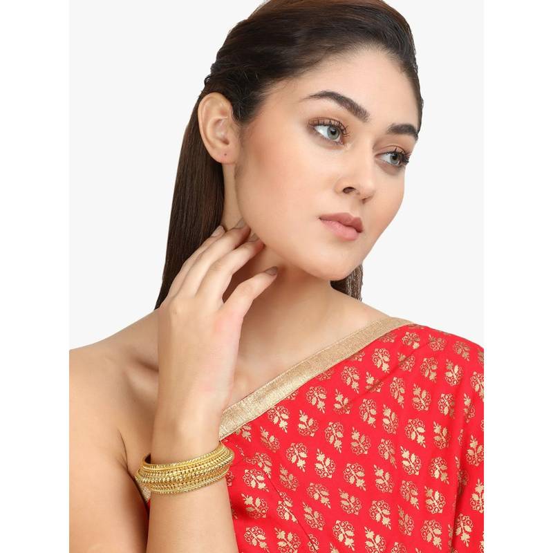 Adwitiya Gold Plated Beautiful Handcrafted Kada (2.4)