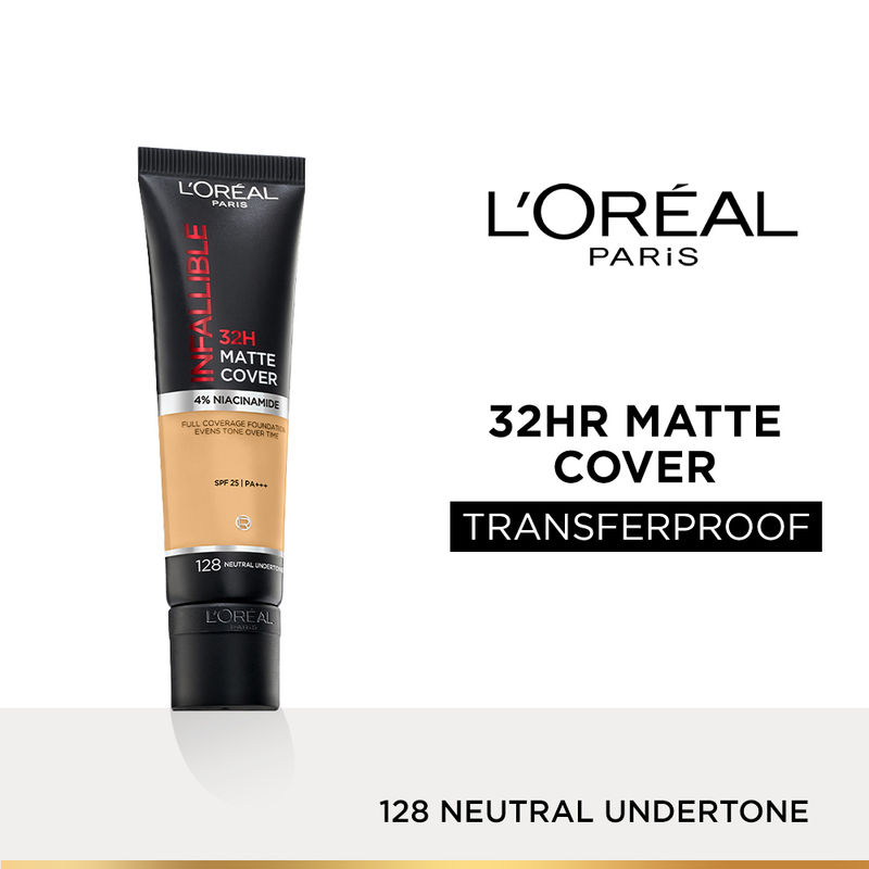 L'Oreal Paris Infallible 32H Matte Cover Liquid Foundation - 128 Neutral Undertone