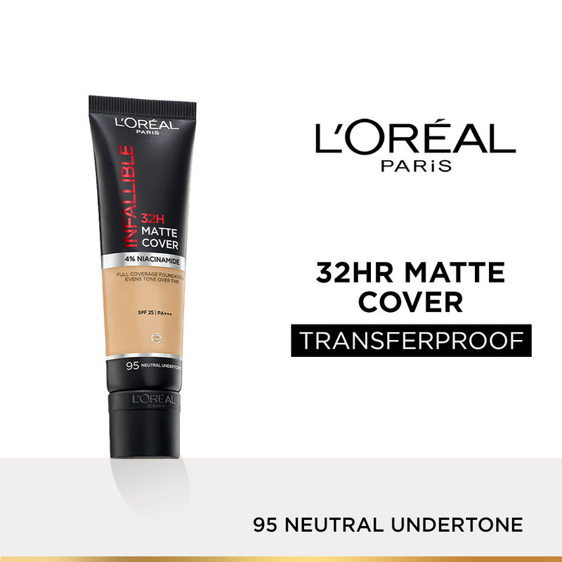 L'Oreal Paris Infallible 32H Matte Cover Liquid Foundation - 95 Neutral Undertone